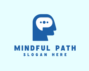 Person Chat Mind  logo design