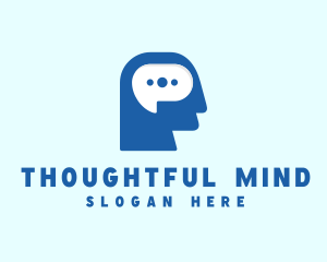 Person Chat Mind  logo design