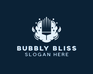 Bubble Cleaning Squeegee logo design