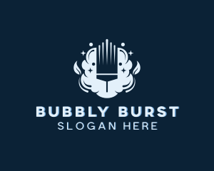 Bubble Cleaning Squeegee logo design