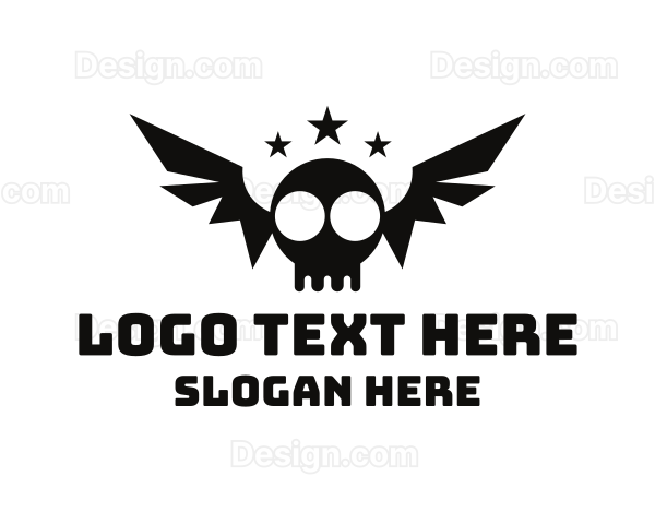 Bat Skull Wings Logo