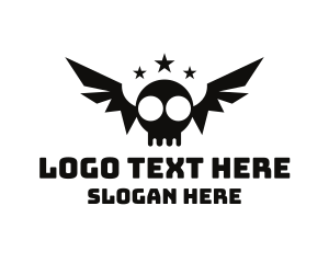 Bat Skull Wings logo design