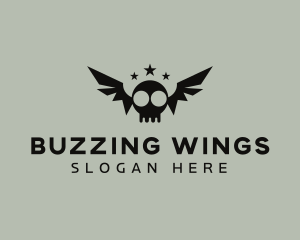 Bat Skull Wings logo design