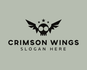 Bat Skull Wings logo design