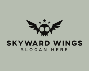 Bat Skull Wings logo design