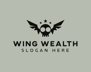 Bat Skull Wings logo design