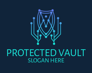 Computer Protection Shield  logo design