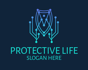 Computer Protection Shield  logo design