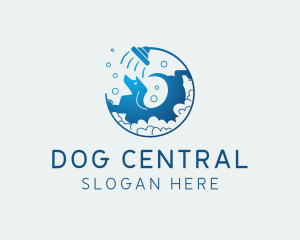 Dachshund Dog Grooming logo design