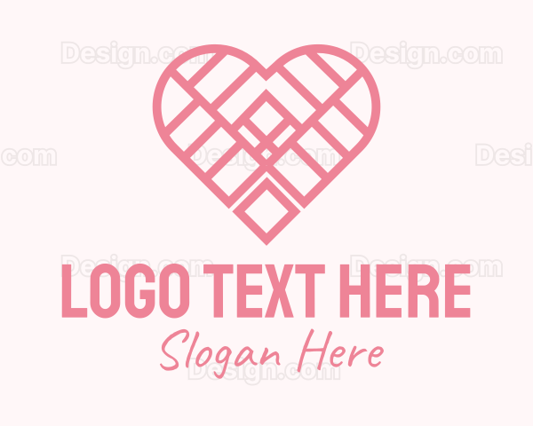 Pink Geometric Heart Logo