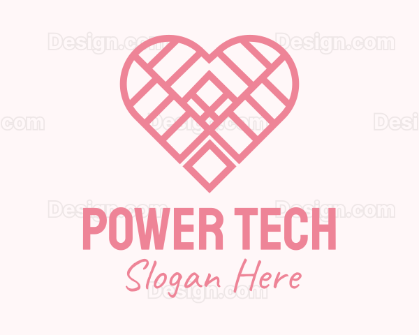 Pink Geometric Heart Logo