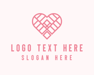 Pink Geometric Heart logo