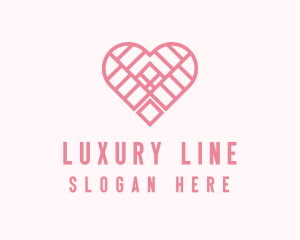 Pink Geometric Heart logo design