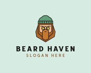 Man Beard Cartoon  logo design