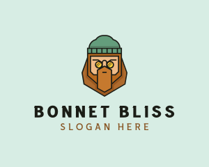 Man Beard Cartoon  logo design