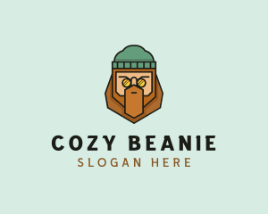 Man Beard Cartoon  logo design