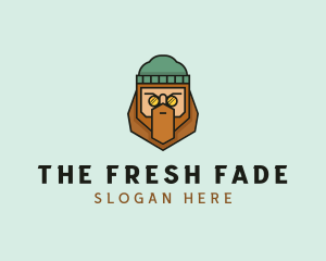 Man Beard Cartoon  logo design