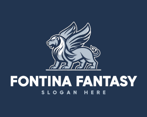 Griffin Winged Lion logo design