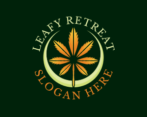 Dried Cannabis Leaf logo design