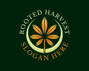 Dried Cannabis Leaf logo design