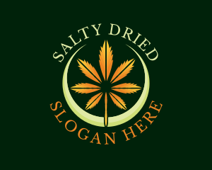 Dried Cannabis Leaf logo design