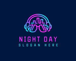 DJ Headphones Nightclub logo design