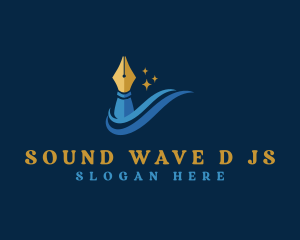 Wave Pen Writer logo design