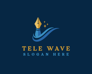 Wave Pen Writer logo design