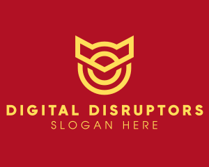 Digital Cat Outline logo design