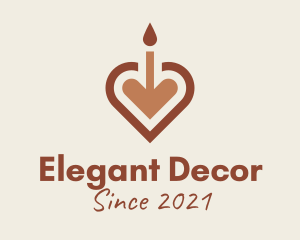 Boho Heart Candle  logo design