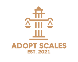 Legal Scales Pillar logo design