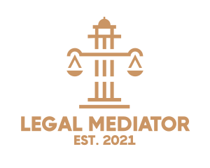 Legal Scales Pillar logo design