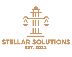 Legal Scales Pillar logo design