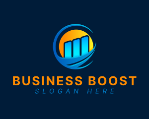 Gradient Business Graph logo design