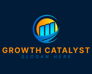 Gradient Business Graph logo design