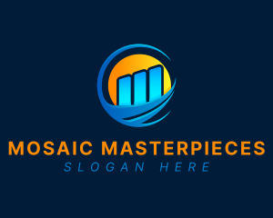 Gradient Business Graph logo design