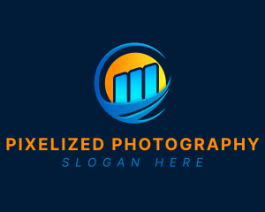 Gradient Business Graph logo design