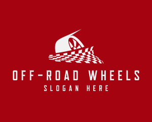 Car Wheel Racing Flag logo design