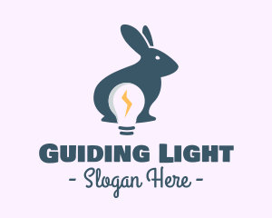 Electric Bunny Light Bulb logo design