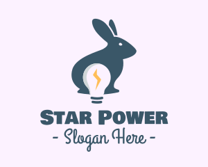 Electric Bunny Light Bulb logo design