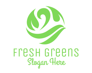 Green Leaf Sphere logo design