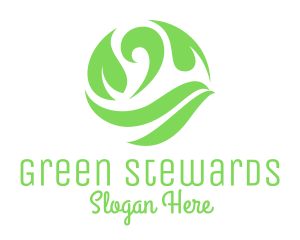 Green Leaf Sphere logo design