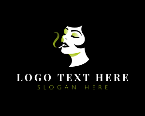 Woman Smoking Weed logo