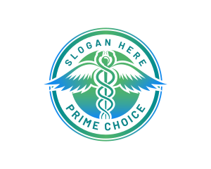 Diagnosis Clinic Caduceus logo design