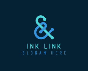 Intertwined Ampersand Lettering logo design