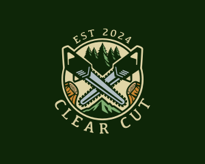  Tree Cutting Chainsaw logo design