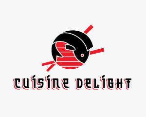 Japanese Sun Fish Chopsticks  logo design