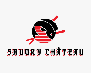 Japanese Sun Fish Chopsticks  logo design