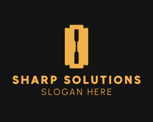 Bottle Razor Blade logo design