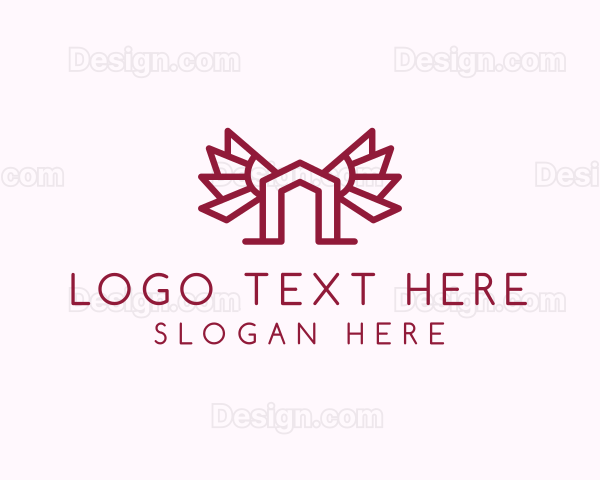 Minimalist Winged House Logo